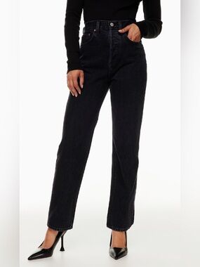 Aritzia Denim Forum The Joni High Rise Loose Jeans Black Size 23